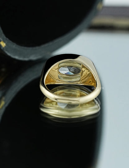 Georgian Old Mine Moval Bezel Setting Ring Engagement RingMen's Jewelry