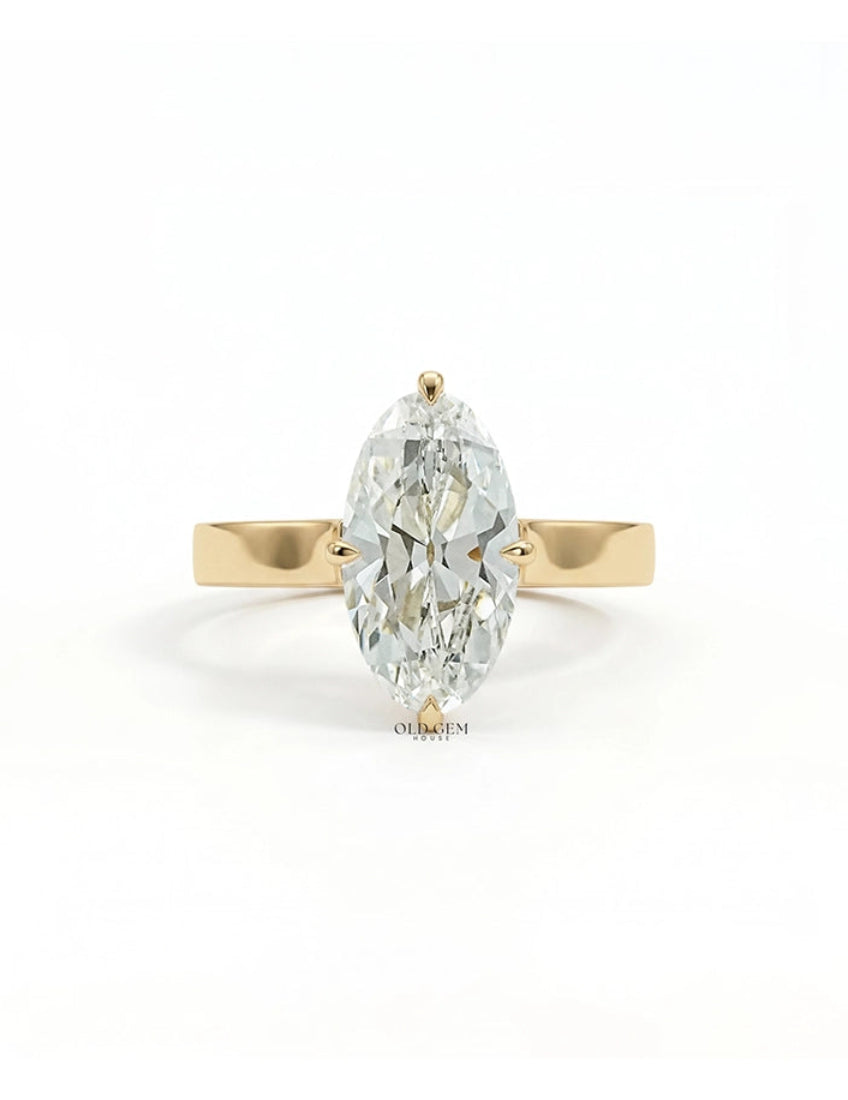 Georgian Old Mine Moval Cut Solitaire Engagement Ring Engagement Ring