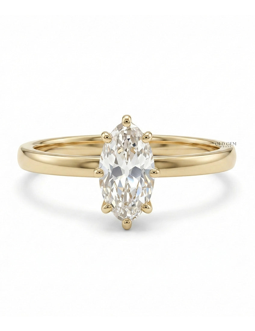 Georgian Old Mine Oval Cut Solitaire Engagement Ring Engagement Ring