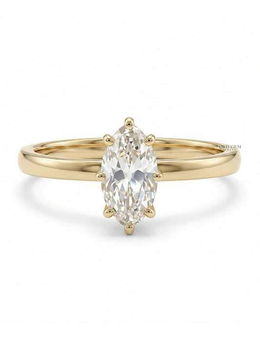 Georgian Old Mine Oval Cut Solitaire Engagement Ring Engagement Ring