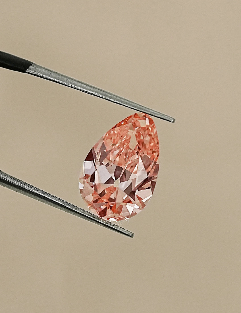 Vivid Pink Old Mine Pear Lab Grown Loose Diamond