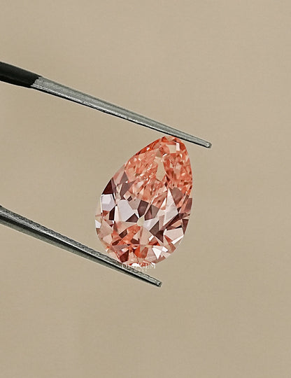 Vivid Pink Old Mine Pear Lab Grown Loose Diamond