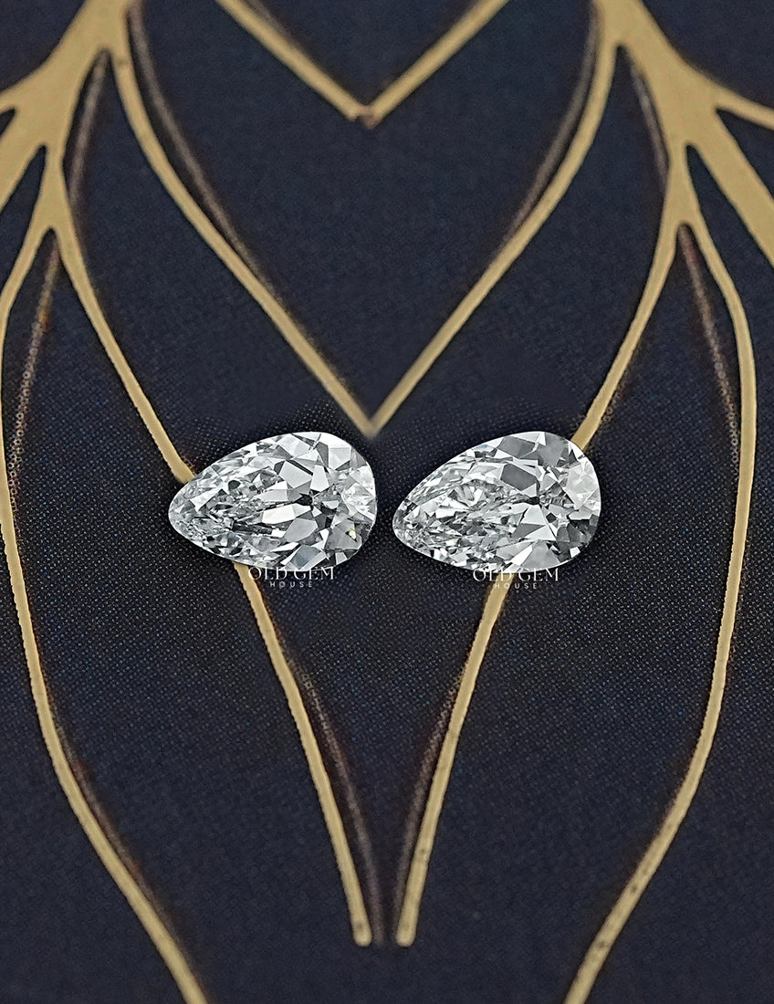 Old Mine Pear Lab Loose Diamond Matching Pair Lab Grown Diamond