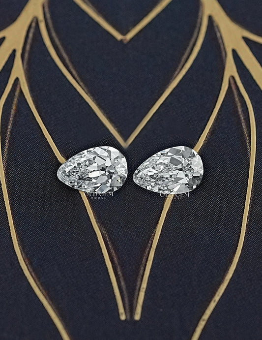 Old Mine Pear Lab Loose Diamond Matching Pair Lab Grown Diamond