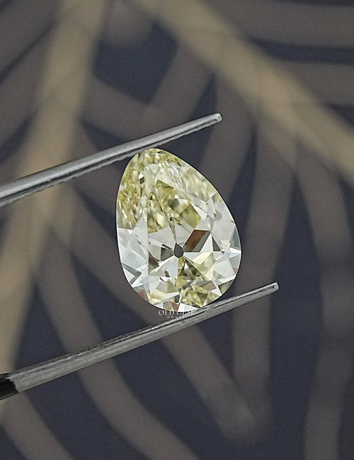 3.48 Carat Old Mine Pear Cut Loose Diamond