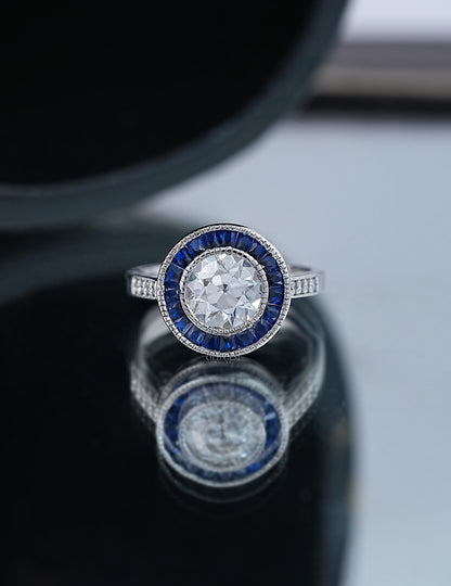 Old European Round Halo Ring