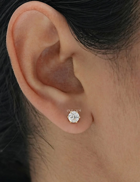 Old European Cut Round Diamond Stud Earring Earrings