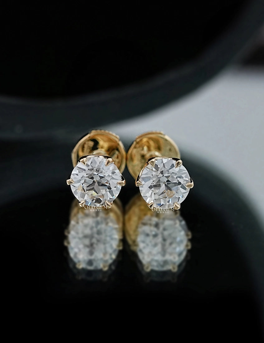 Old European Cut Round Diamond Stud Earring Earrings
