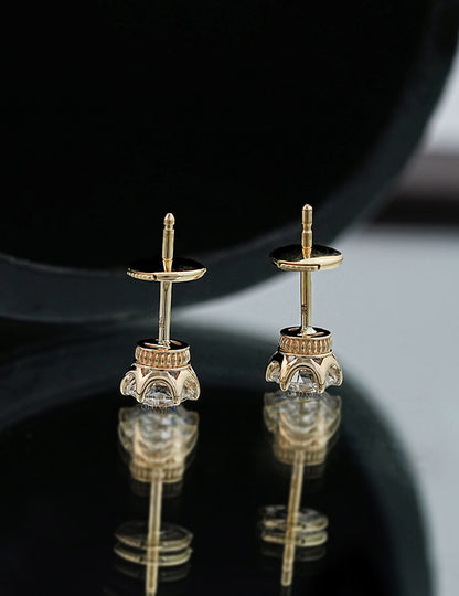 Old European Cut Round Diamond Stud Earring Earrings