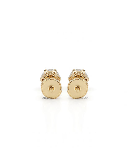 Old European Cut Round Diamond Stud Earring Earrings