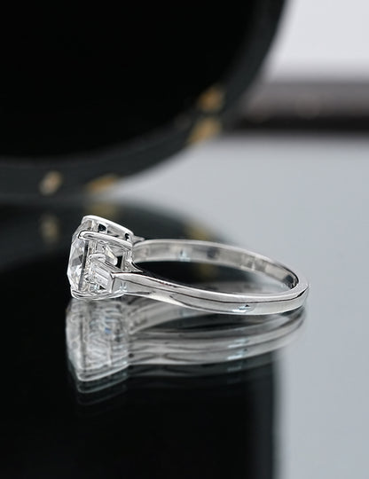 Art Deco Old Mine Cut Three Stone Engagement Ring Engagement Ring