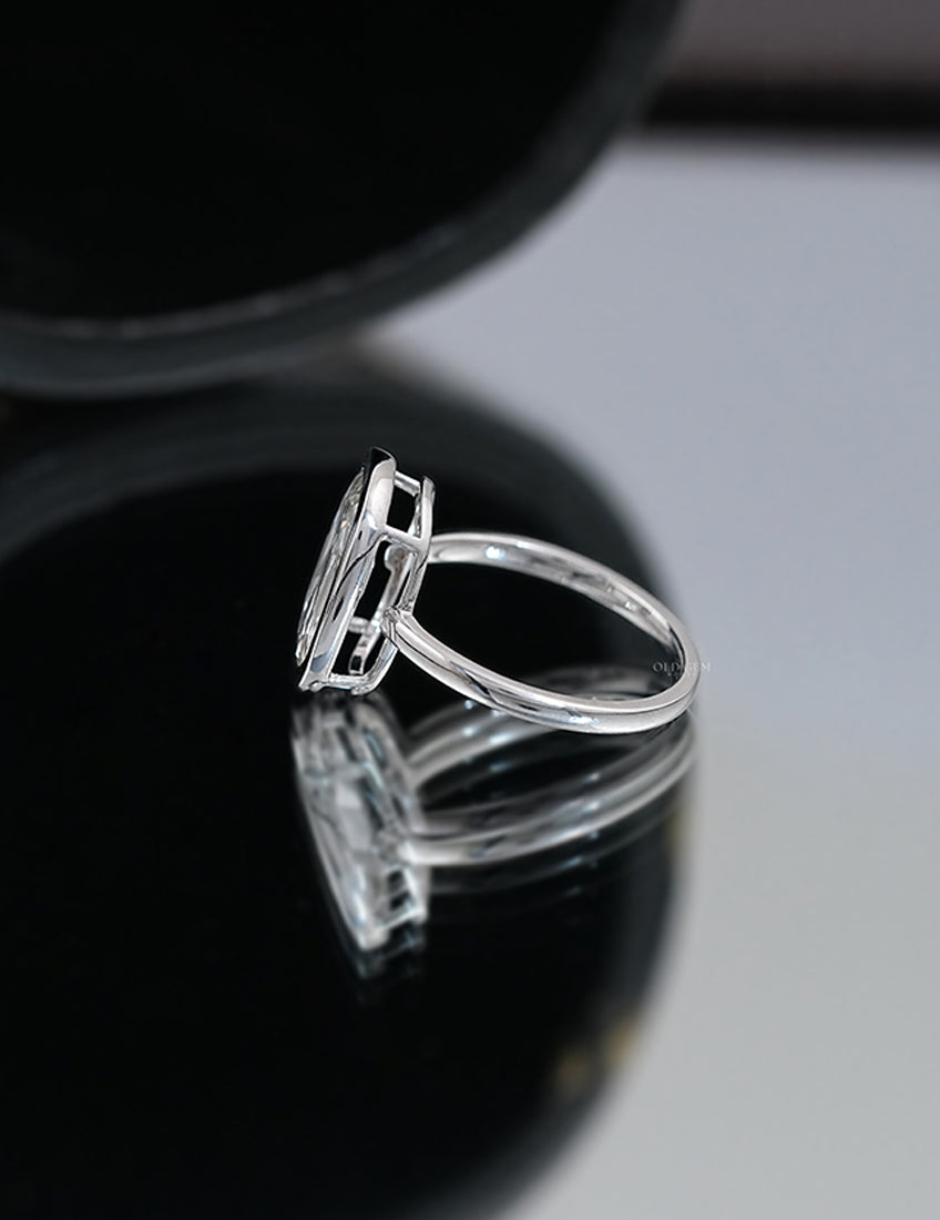 Mid Century Old Mine Cushion Bezel Set Engagement Ring Engagement Ring