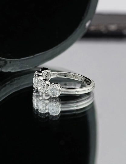 Old Mine Cushion Diamond Five Stone Wedding Band