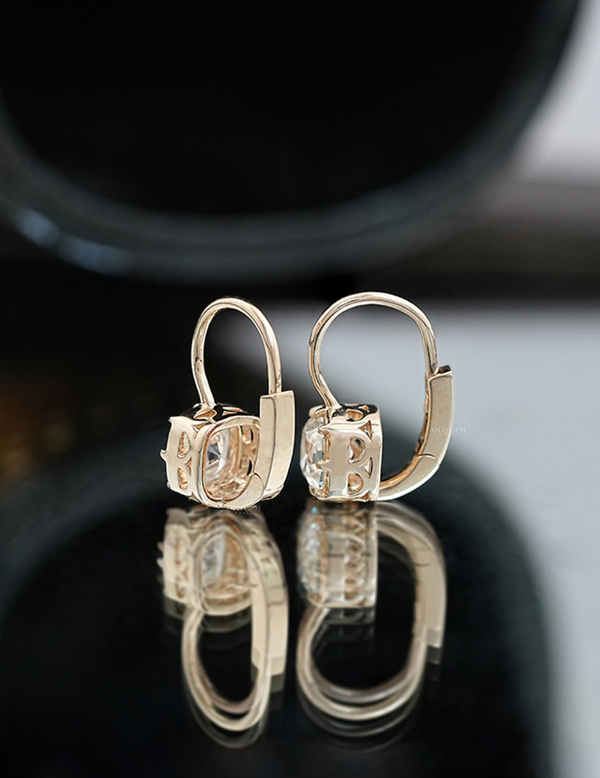 Old Mine Cut Bezel Set Dangle Earrings Earrings