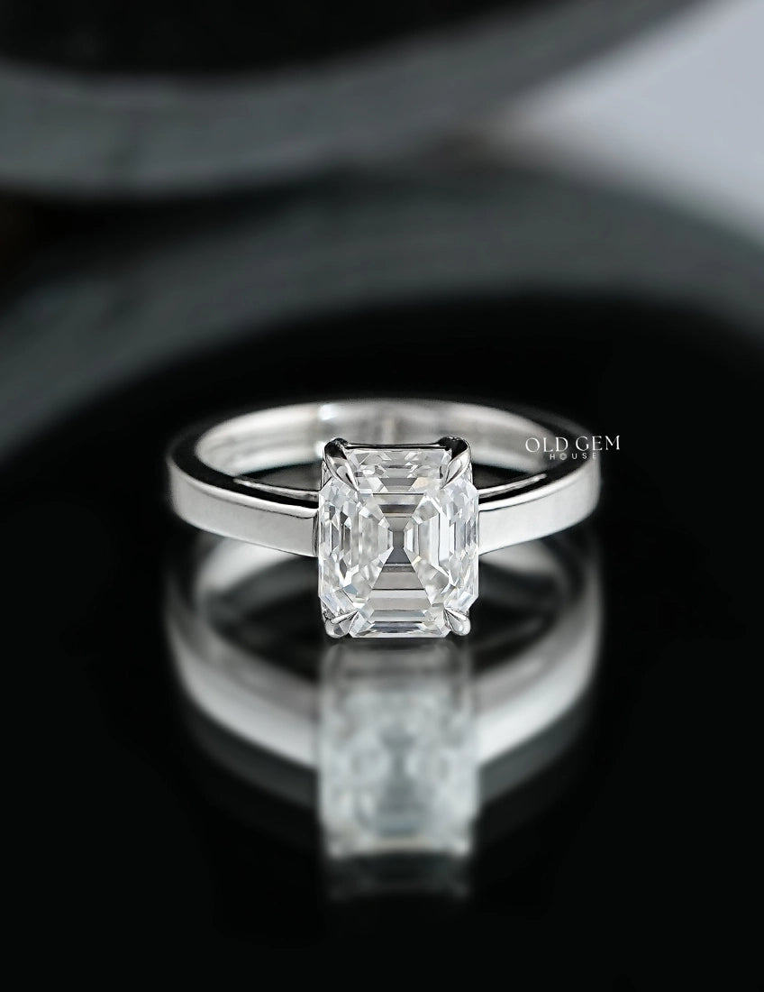 Old Mine Emerald Cut Ring