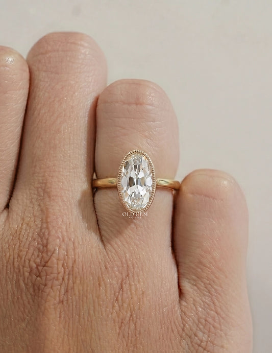 Mid Century Old Mine Moval Cut Engagement Ring Engagement Ring