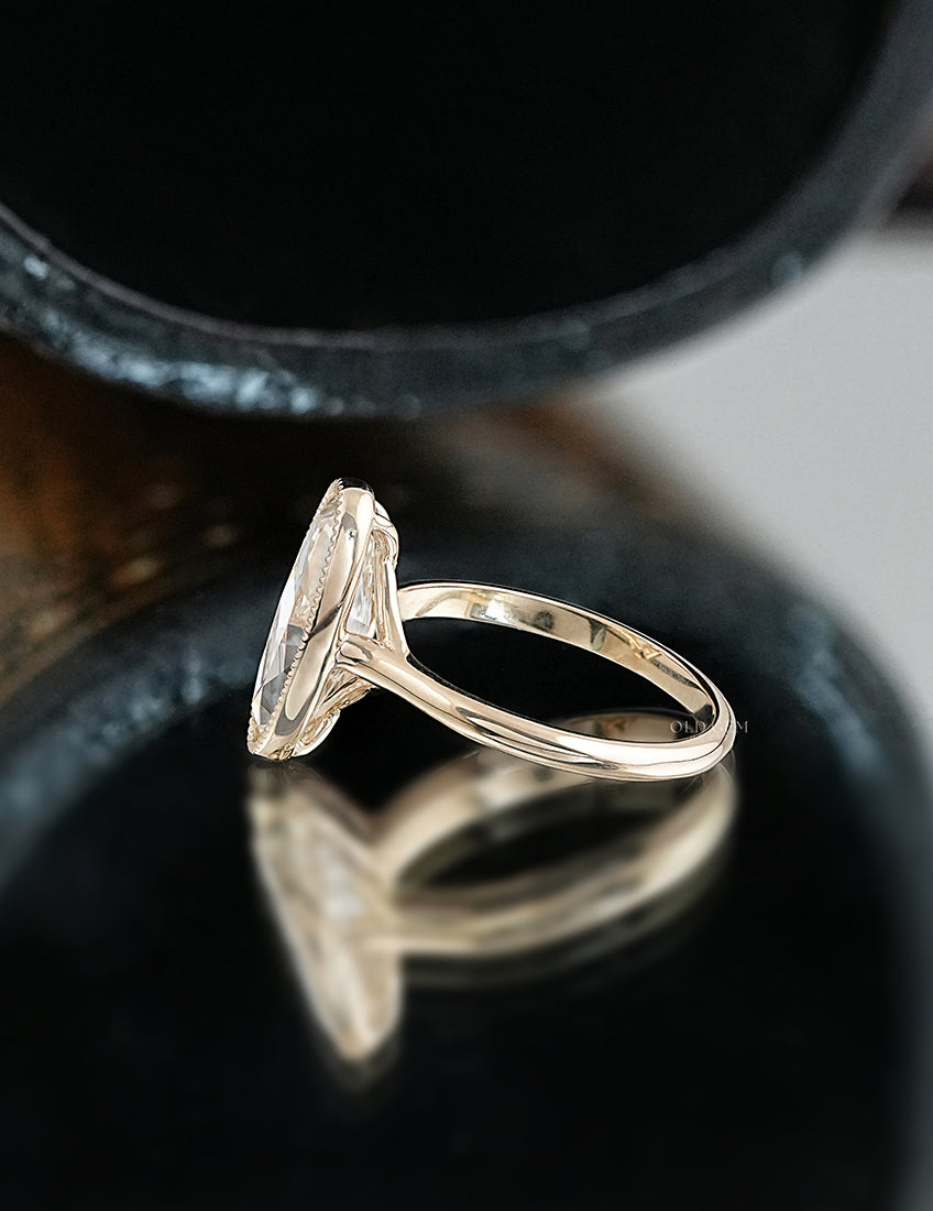 Mid Century Old Mine Moval Cut Engagement Ring Engagement Ring