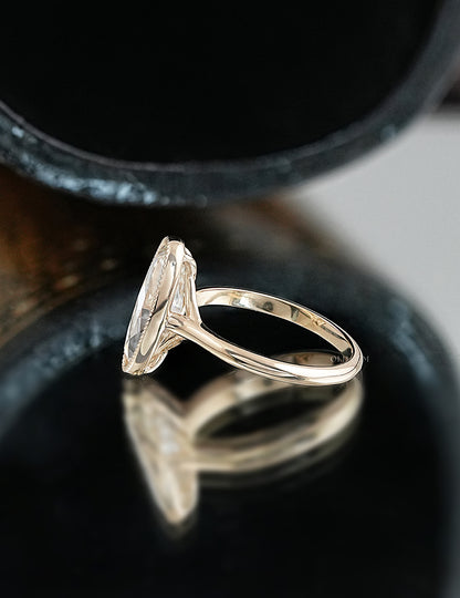 Mid Century Old Mine Moval Cut Engagement Ring Engagement Ring