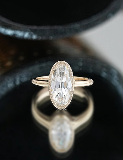 Mid Century Old Mine Moval Cut Engagement Ring Engagement Ring