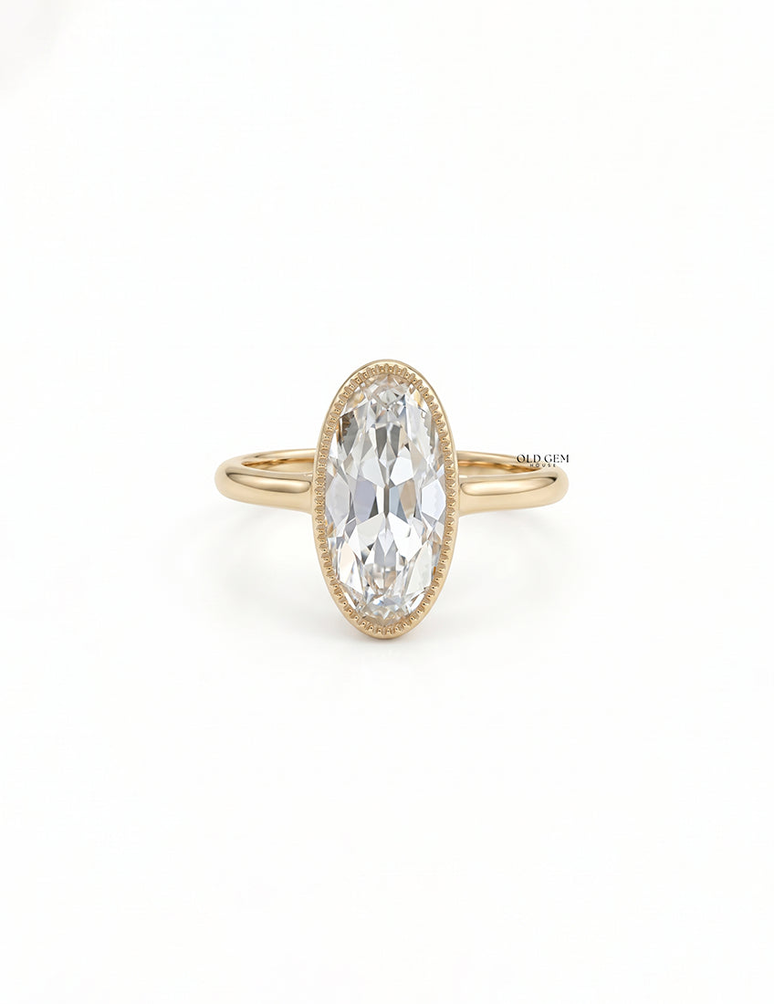 Mid Century Old Mine Moval Cut Engagement Ring Engagement Ring