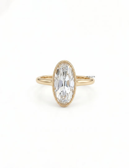 Mid Century Old Mine Moval Cut Engagement Ring Engagement Ring