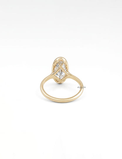 Mid Century Old Mine Moval Cut Engagement Ring Engagement Ring