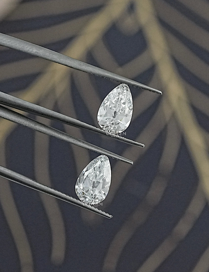 Old Mine Pear Lab Loose Diamond Matching Pair Lab Grown Diamond