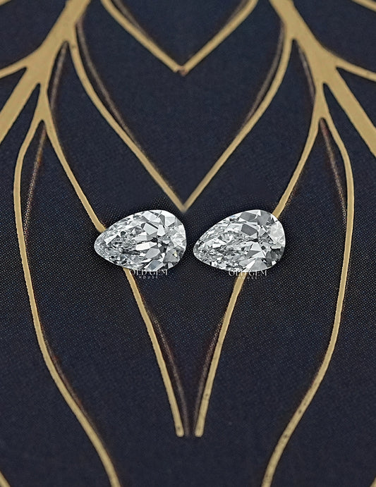 Old Mine Pear Lab Loose Diamond Matching Pair Lab Grown Diamond
