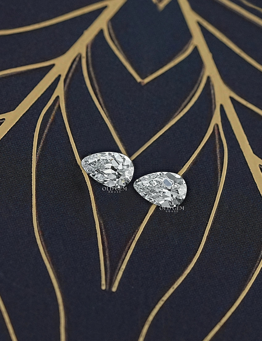 Old Mine Pear Lab Loose Diamond Matching Pair Lab Grown Diamond