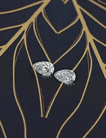 Old Mine Pear Lab Loose Diamond Matching Pair Lab Grown Diamond