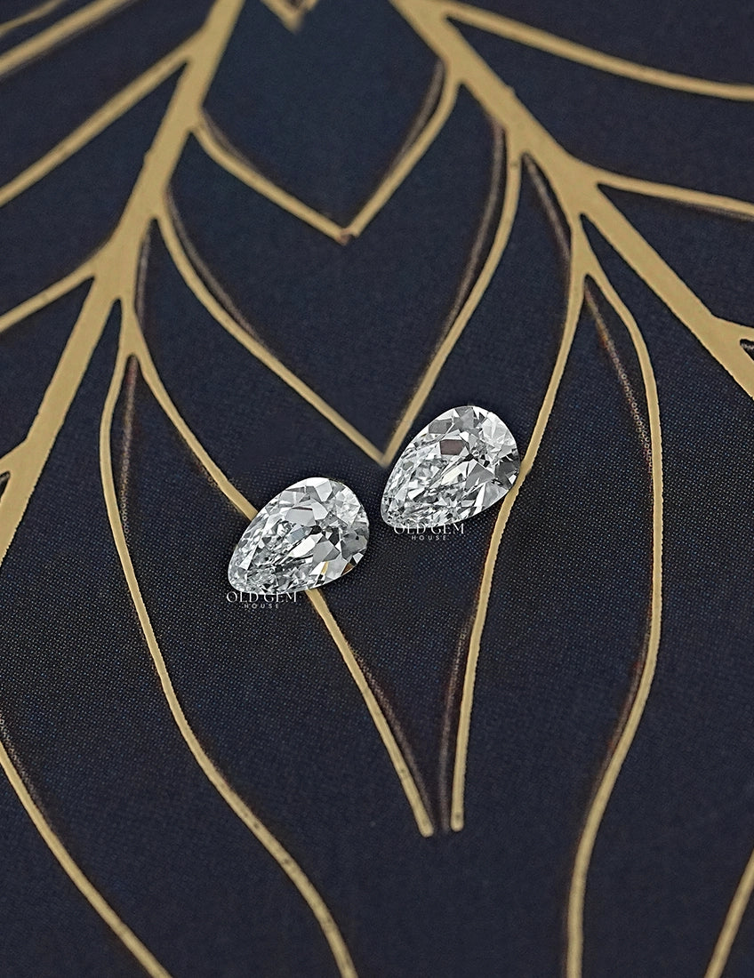 Old Mine Pear Lab Loose Diamond Matching Pair Lab Grown Diamond