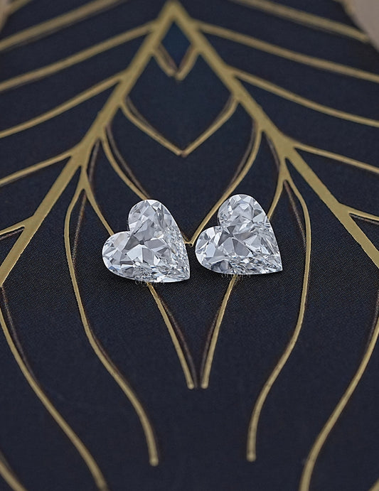 Paired Old Mine Heart Lab Diamond -4.10 Ct Lab Grown Diamond