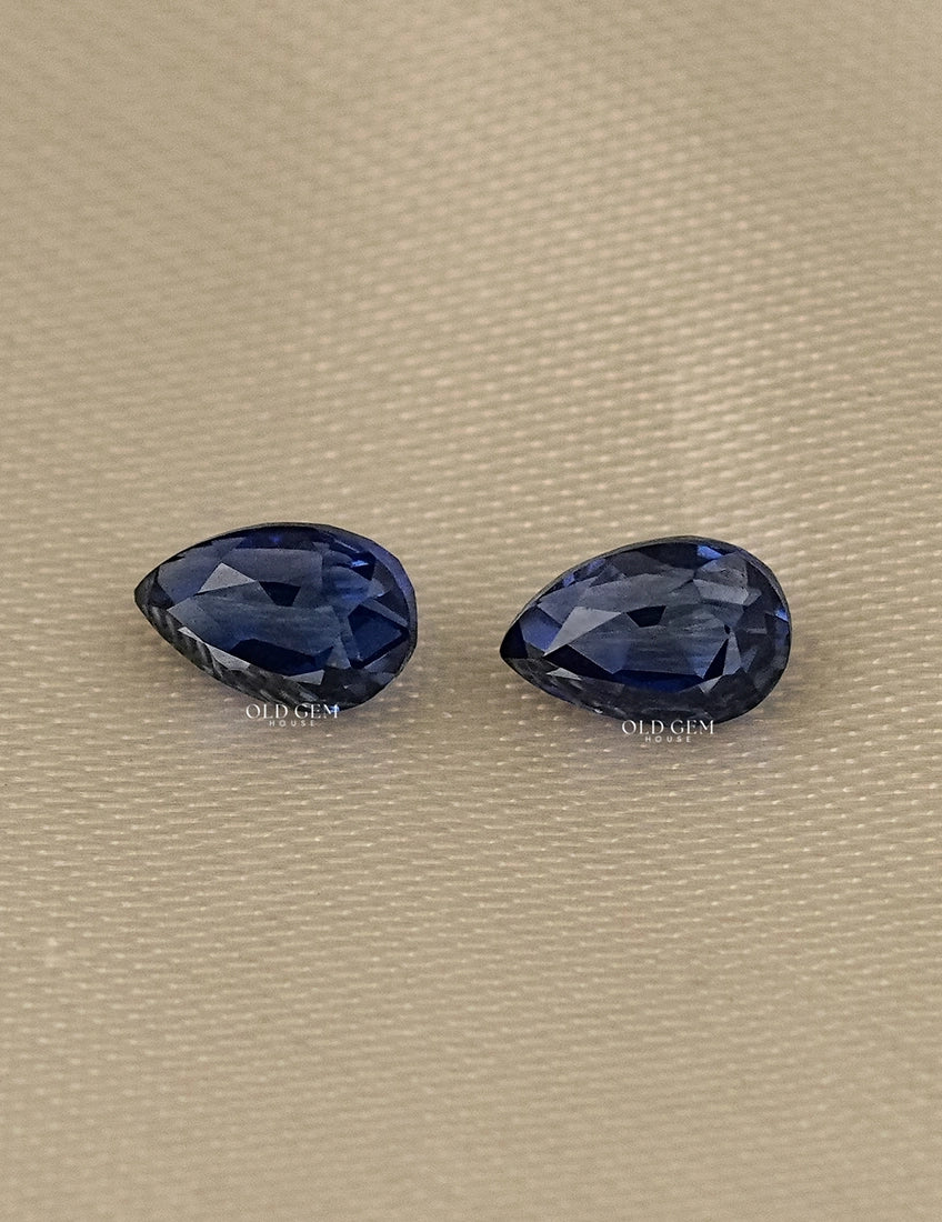 Pear Shape Blue Sapphire Gemstone Pairs Gemstone