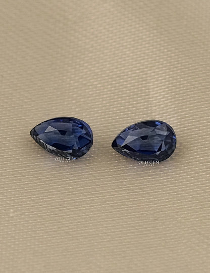 Pear Shape Blue Sapphire Gemstone Pairs Gemstone