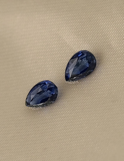 Pear Shape Blue Sapphire Gemstone Pairs Gemstone