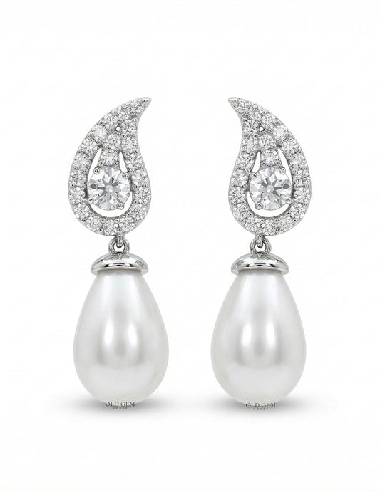 Pearl Gemstone Drop Earring Earrings