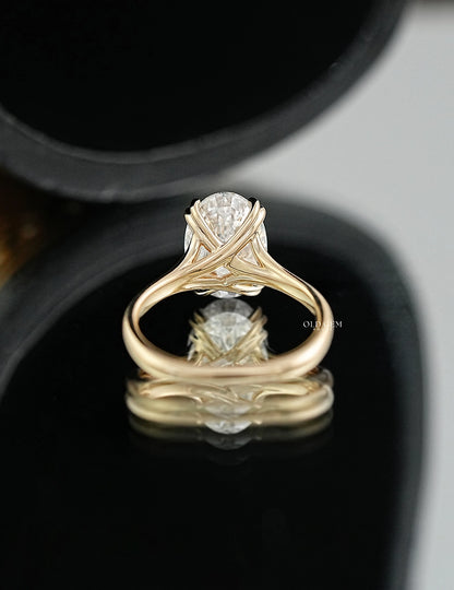 Portuguese Cut Oval Diamond Engagement Ring