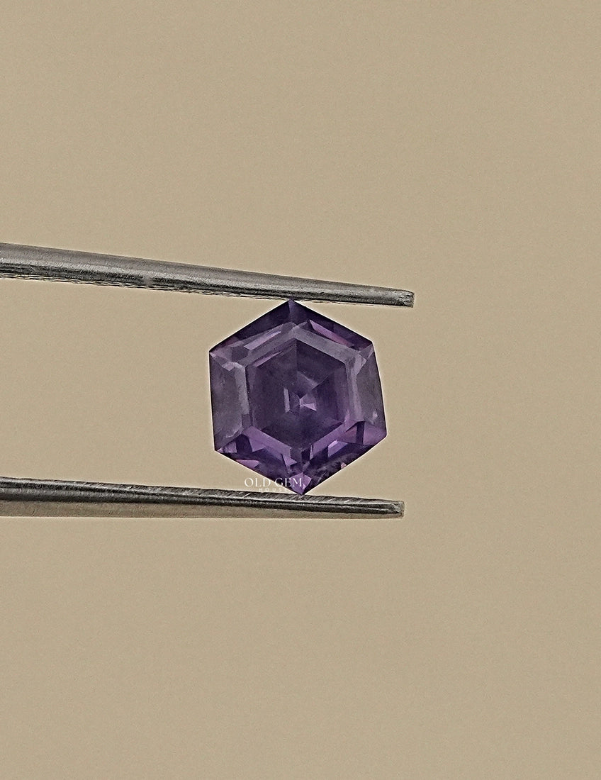 Purple Hexagon Semi Precious Gemstone