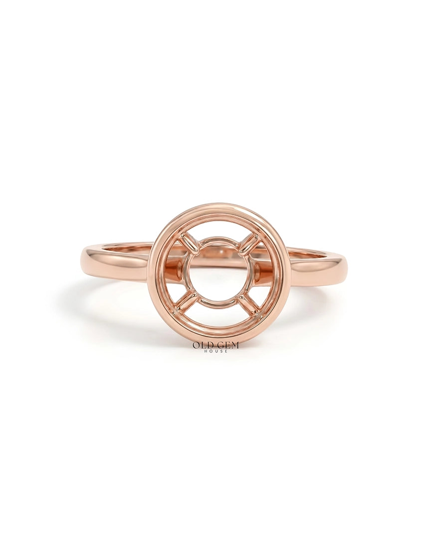 Rose Gold Plated Semi Mount Engagement Ring Engagement Ring