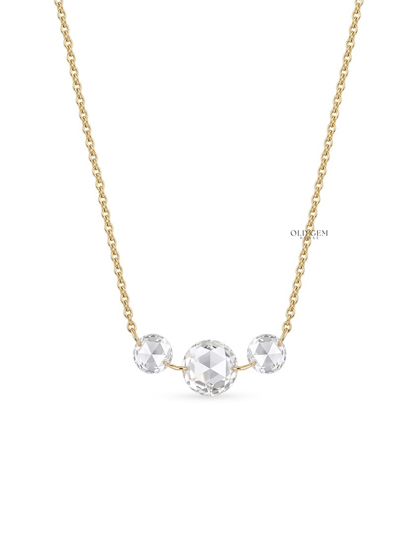 Lab Diamond Rose Round Diamond Necklace
