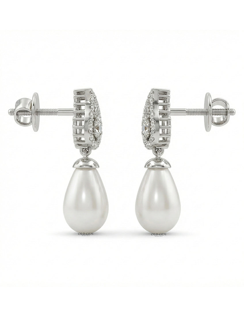 Pearl Gemstone Drop Earring Earrings
