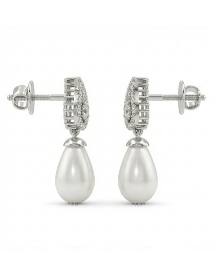 Pearl Gemstone Drop Earring Earrings