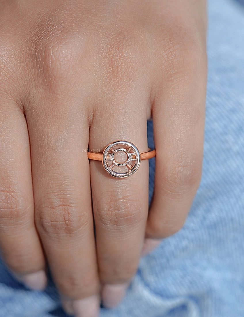 Rose Gold Plated Semi Mount Engagement Ring Engagement Ring