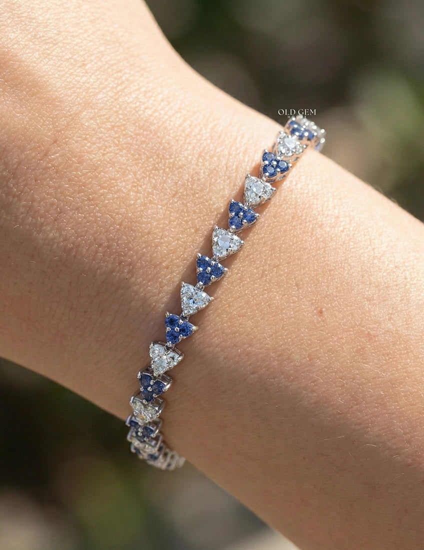Blue Sapphire And Diamond Tennis Bracelet Bracelet