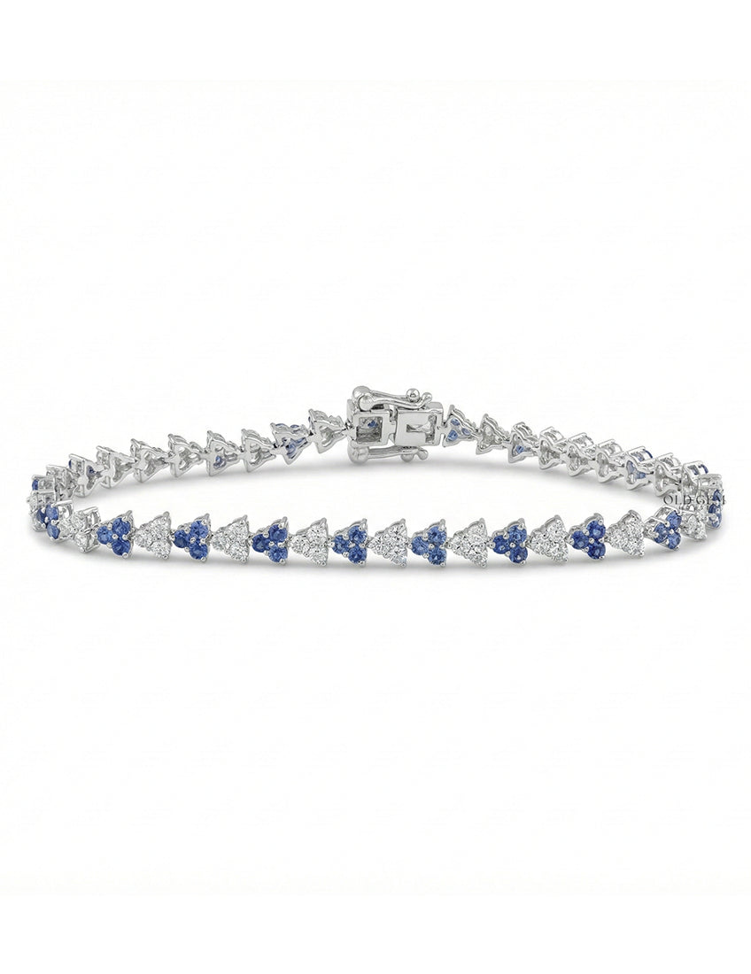 Blue Sapphire And Diamond Tennis Bracelet Bracelet