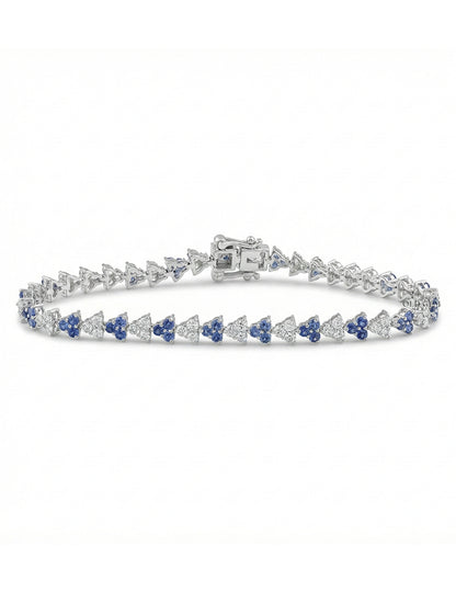 Blue Sapphire And Diamond Tennis Bracelet Bracelet
