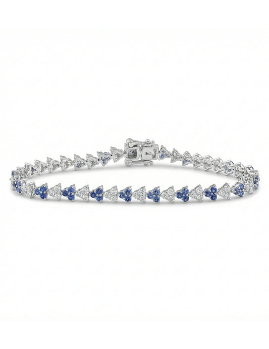 Blue Sapphire And Diamond Tennis Bracelet Bracelet