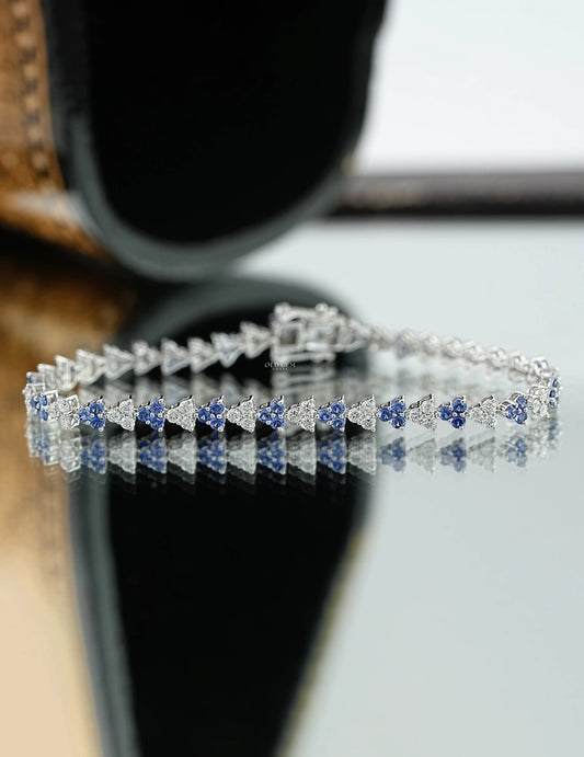 Sapphire With Round Lab Tennis Bracelet Bracelet