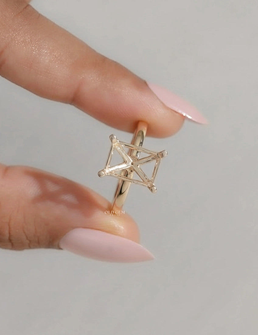 Radiant Cut Semi Mount Engagement Ring Engagement Ring