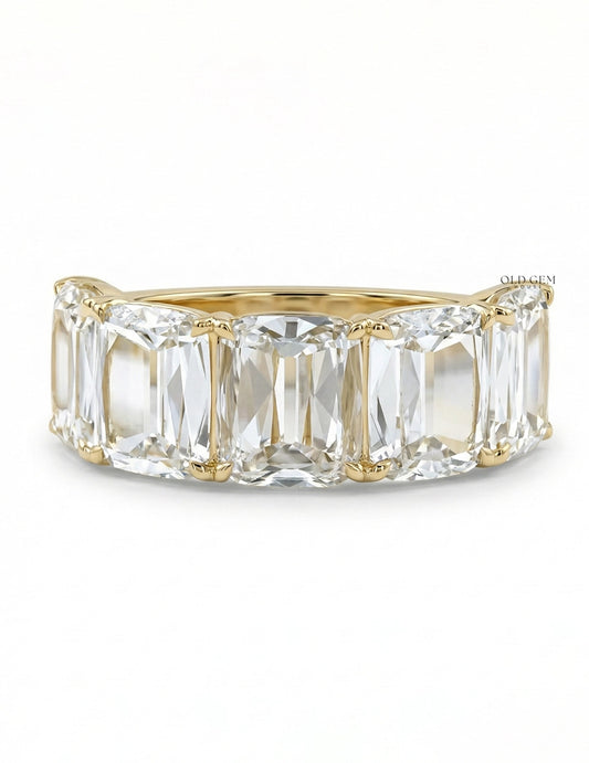 Shallow Ashoka Diamond Five Stone Wedding Ring Wedding Band